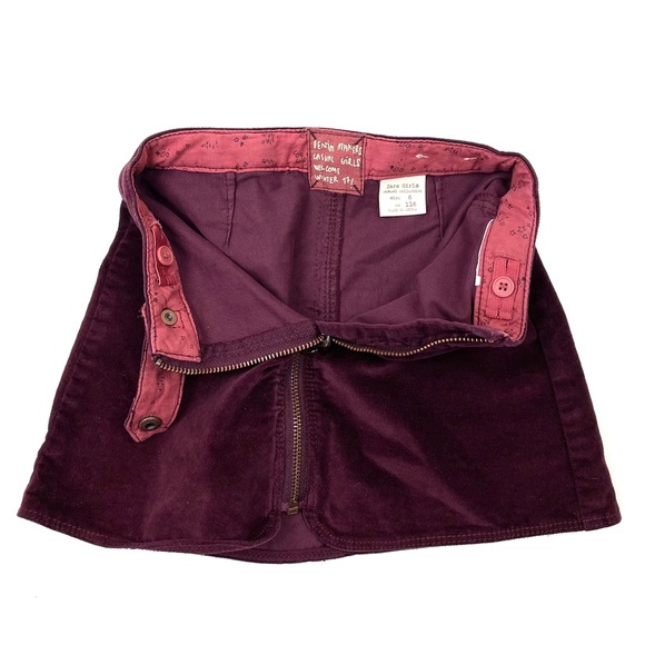 🐯2/$15🐯 ZARA Girls Zip Skirt in Burgundy Velvet - Picture 2 of 11